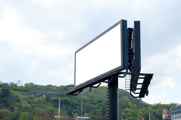 White background in billboard.