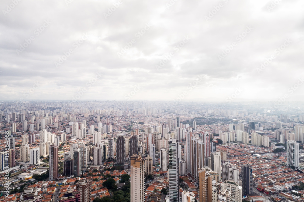 Wall mural aerial view of skyscrapers in sao paulo, brazil