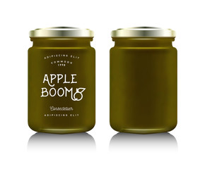 Realistic glass bottle packaging