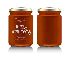 Realistic glass bottle packaging