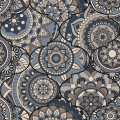 Patchwork pattern. Vintage decorative elements. Hand drawn background. Islam, Arabic, Indian, ottoman motifs. Perfect for printing on fabric or paper.