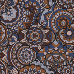 Patchwork pattern. Vintage decorative elements. Hand drawn background. Islam, Arabic, Indian, ottoman motifs. Perfect for printing on fabric or paper.
