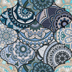 Patchwork pattern. Vintage decorative elements. Hand drawn background. Islam, Arabic, Indian, ottoman motifs. Perfect for printing on fabric or paper.