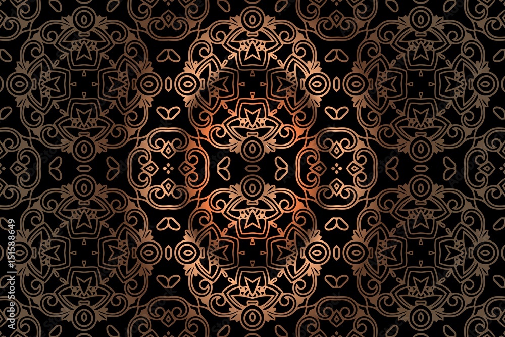 Aufkleber abstract background of color symmetrical pattern for carpet style baroque