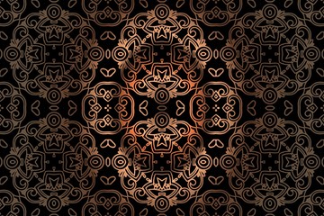 Abstract background of color symmetrical pattern for carpet style baroque