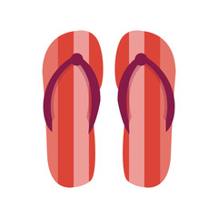 Slippers female multicolored isolated on white casual summer footwear pair design vector
