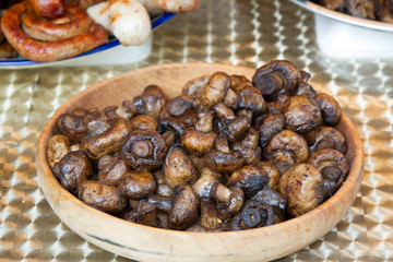 Baked mushrooms on a plate