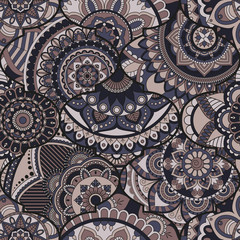 Patchwork pattern. Vintage decorative elements. Hand drawn background. Islam, Arabic, Indian, ottoman motifs. Perfect for printing on fabric or paper.