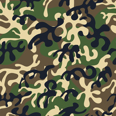Creative universal hand drawn seamless pattern abstract fill military background vector illustration.