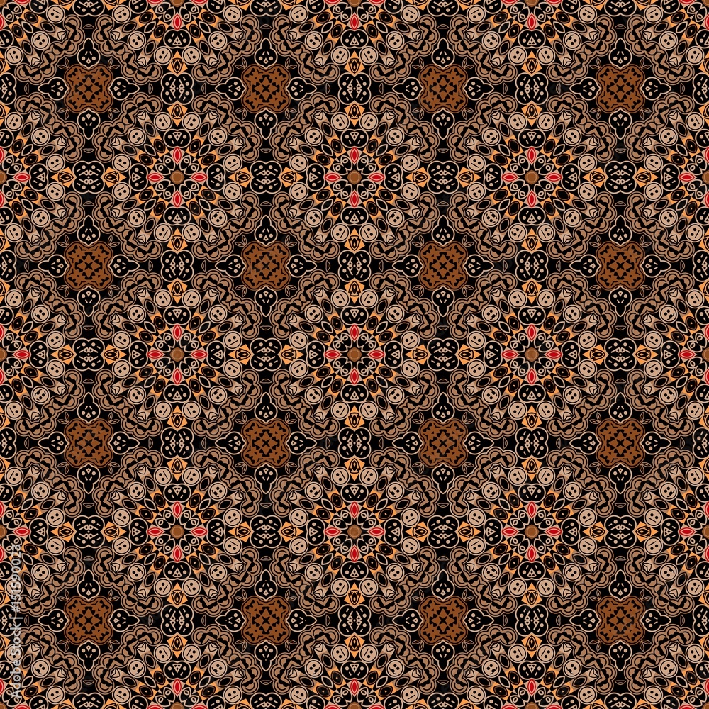 Aufkleber abstract background of a symmetrical medieval pattern in a delicate, ornate of elements of geometric