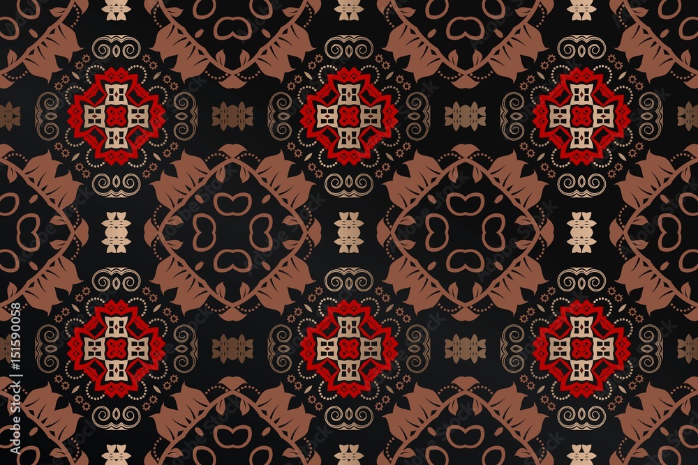Poster abstract background of a symmetrical medieval pattern in a delicate, ornate of elements of geometric