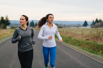 Fototapeta premium Running Women Jogging in Country