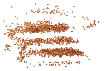 Flaxseed isolated on white background, top view