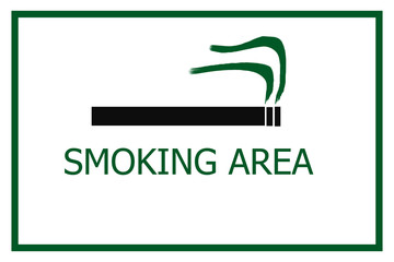 smoking area sign isolated on white background
