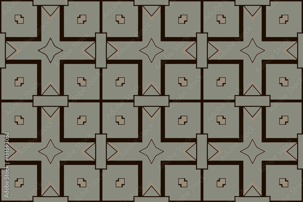 Aufkleber abstract symmetrical pattern of ethnic elements geometric shapes of modern design