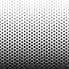 Abstract dotted background. Halftone effect. Vector texture. Modern background. Monochrome geometrical pattern. Strips of points. Black dots on white background.