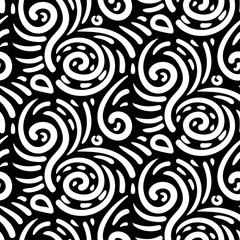 Abstract vector seamless pattern with grunge brushes. Abstract graphic ornament.