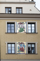 A lot of Warsaw buildings have this kind of very interesting artwork on the facade.