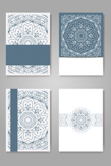 Set of wedding invitations. Wedding cards template with individual concept. Design for invitation, thank you card, save the date card