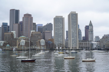 Beautiful Boston - view from Charles River - BOSTON , MASSACHUSETTS - APRIL 3, 2017