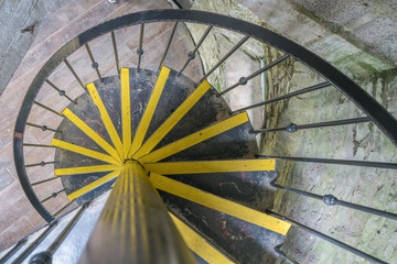 Spiral metal staircase