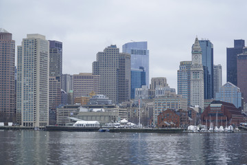 Fototapeta na wymiar Skyline of the city of Boston - BOSTON , MASSACHUSETTS - APRIL 3, 2017