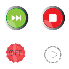 Set of web buttons on a white background, Vector illustration