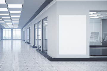 Modern office with empty poster