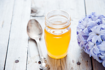 Honey with flowers