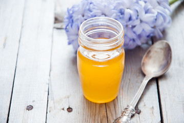 Honey with flowers