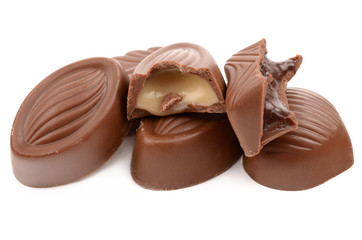 chocolate on a white background