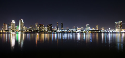 San Diego Skyline at Night from Coronado, California