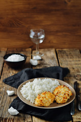 Coconut chicken crust with rice