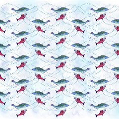 Fototapeta premium background pattern with fish