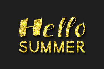 Hello Summer Gold Text