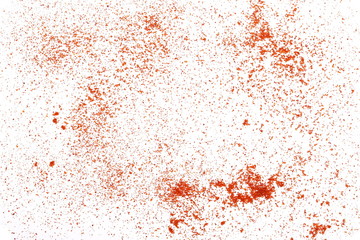 Pile of red paprika powder isolated on white