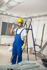 Worker Talking on a Cell Phone