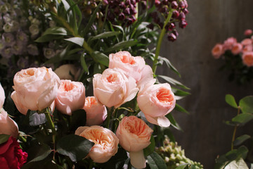 Rose Wedding Bouquet. Flower arrangement of roses
