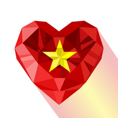 Flat style logo symbol of love Vietnam.