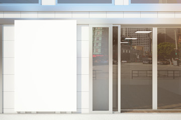 Shop exterior with whiteboard