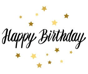 Obraz premium Happy Birthday typographic vector text design.