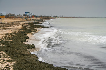 Winter beach in Evpatoria