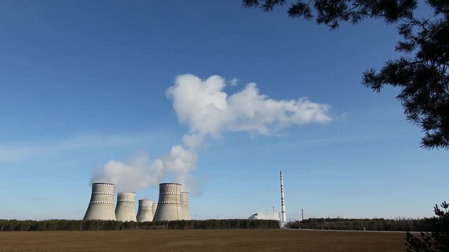 Rivne nuclear power plant Ukraine timelapse