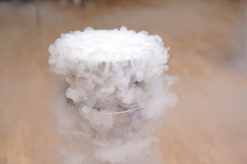 Dry ice, reaction, falls down