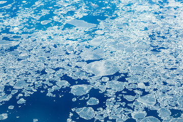 View of Melting Ice from an Airplane