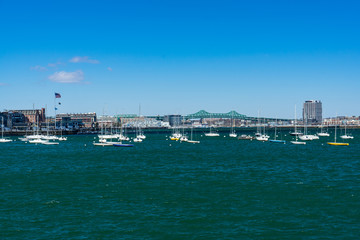 View of downtown Boston from the docks.