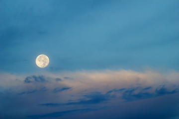 Naklejka na ściany i meble Full Moon in the morning sky