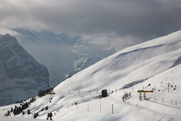 Landscape in the Jungfrau region in Switzerland.