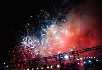 Fototapeta na wymiar Fireworks at the Chingay Festival