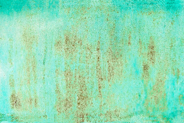 Texture of old green metal wall